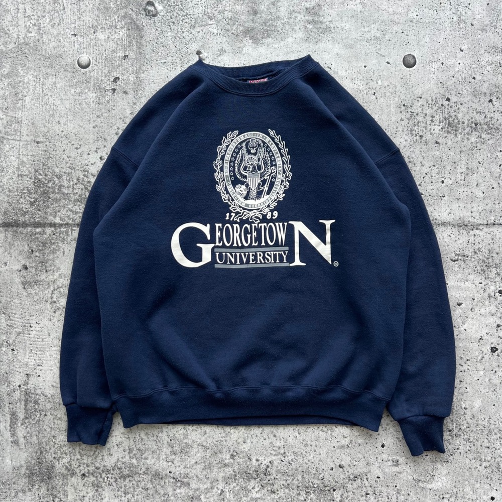 Vintage Jansport Sweatshirt Mens XL Navy Blue Georgetown University Hoyas NCAA